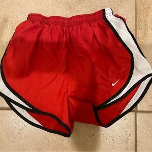 Women’s Red Nike Dri-Fit Lined Shorts Size Small